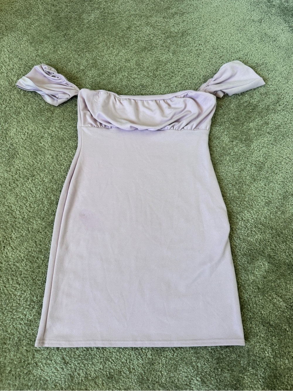 Off-Shoulder Lilac Bodycon Dress